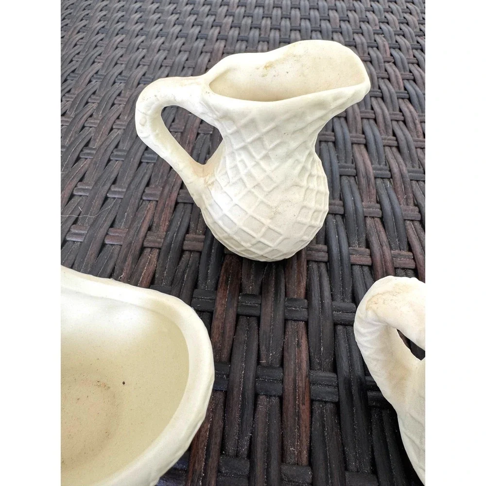 VTG Bloom-Rite Ceramic Cherub Planter + 3 Piece Cottagecore Planter Shelf Decor